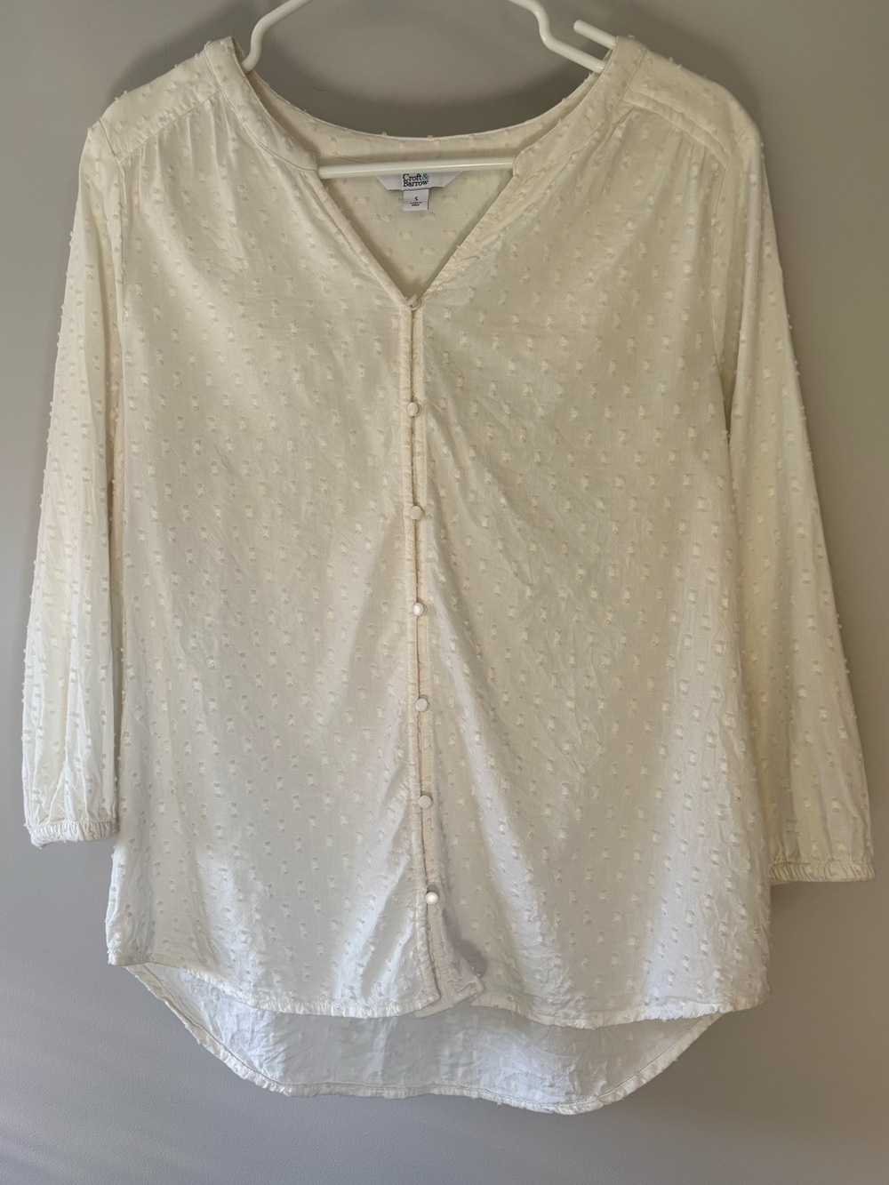 Croft & Barrow Dot Button-Front Top